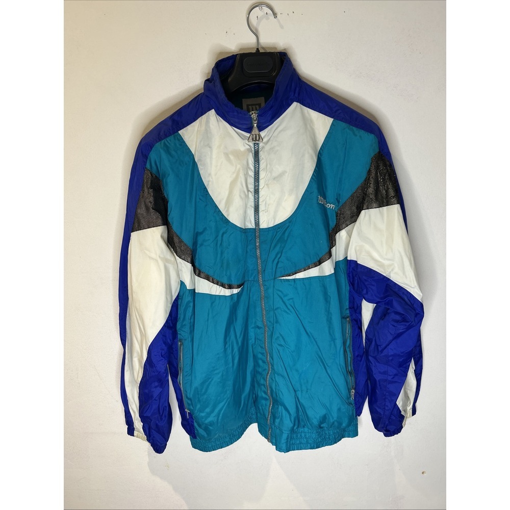 Wilson XL Windbreaker Track Jacket Teal Green Purple White Mesh sizeâ X-Large